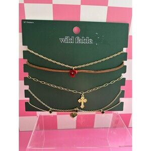 Rose & Cross Choker Necklace Set